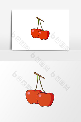 红色樱桃水果元素图片