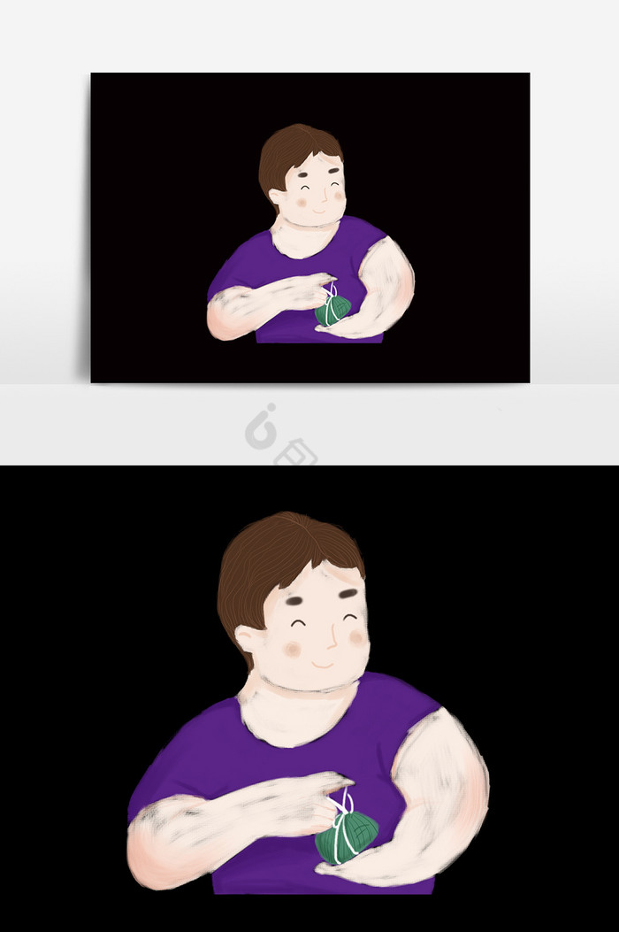 吃粽子的胖子男人图片