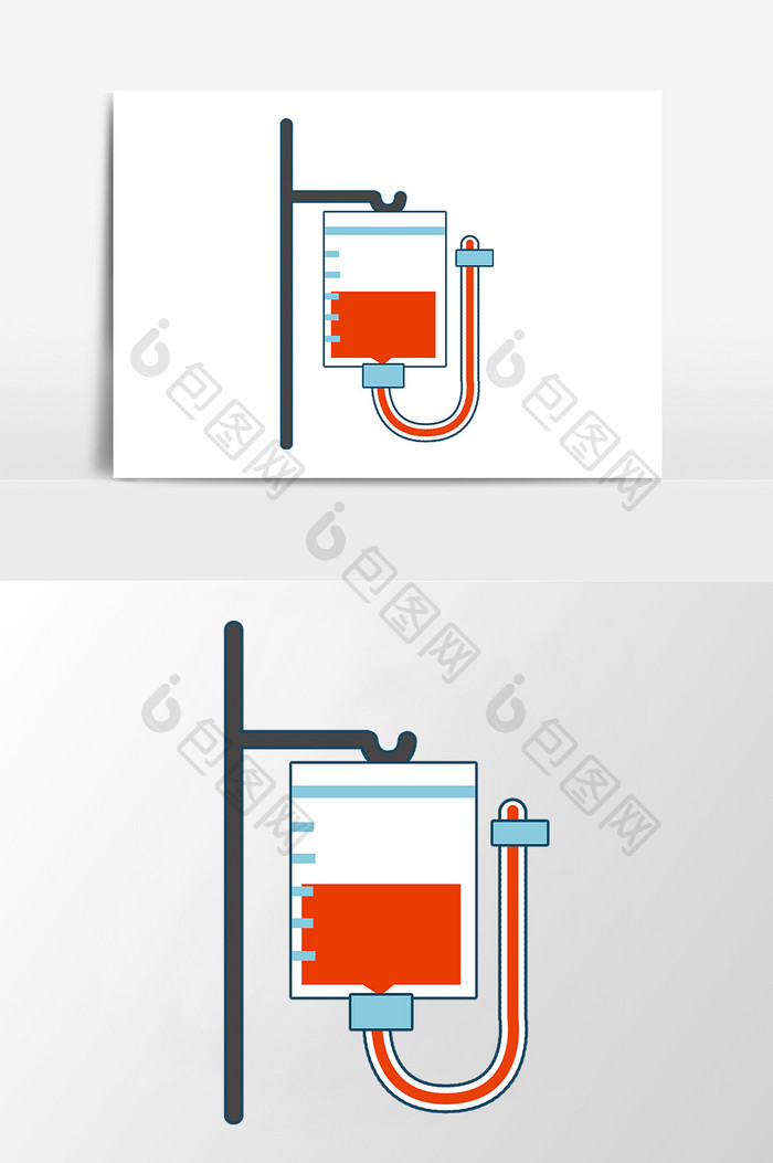卡通扁平矢量医疗器材挂瓶元素