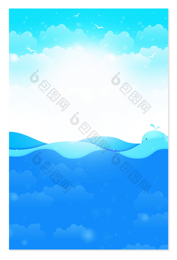 蓝色海洋设计背景图