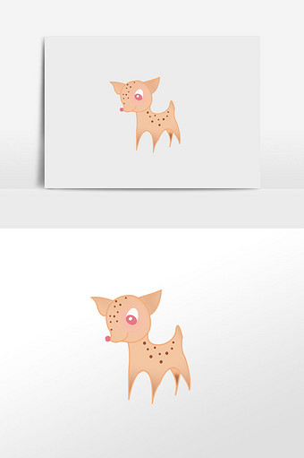 插画元素动物小鹿图片