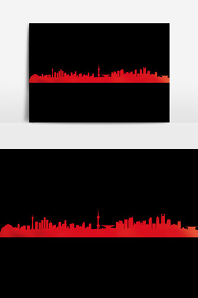 城市剪影元素素材
