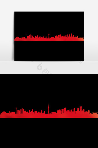城市剪影元素素材图片