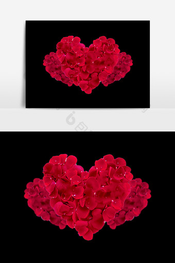 玫瑰花瓣桃心元素素材图片