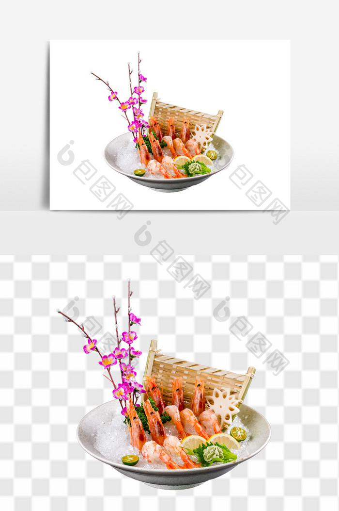 鲜虾日式料理元素