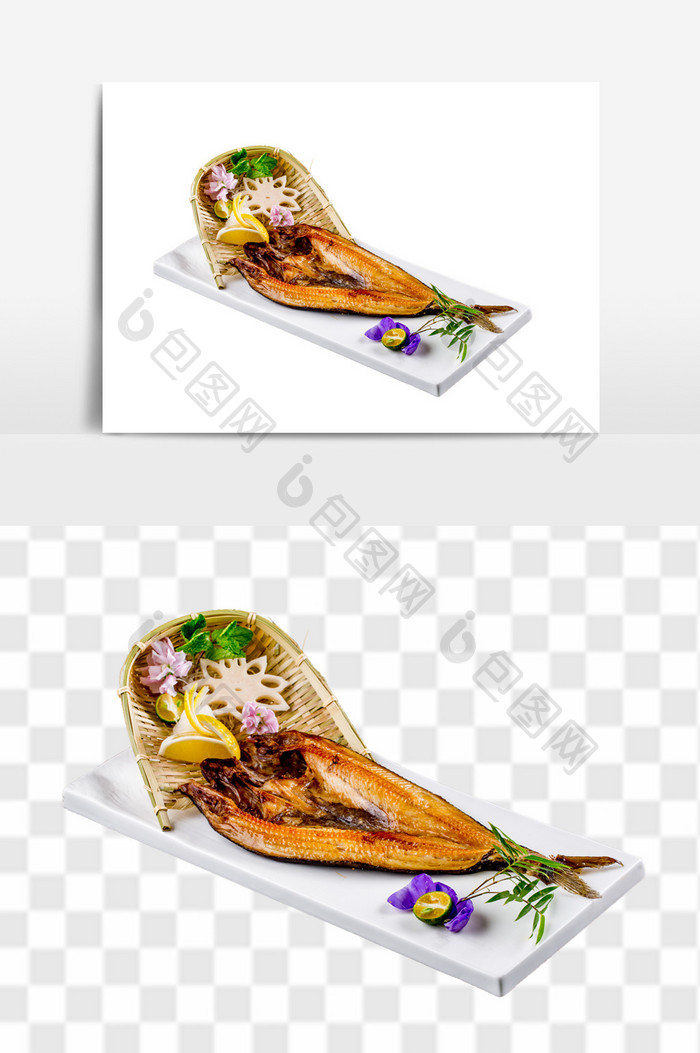 秋刀鱼日式料理元素