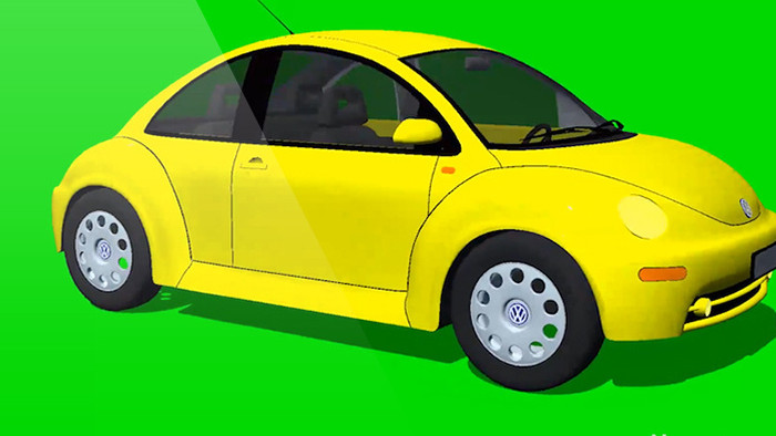动态小黄车绿屏抠像绿幕视频素材
