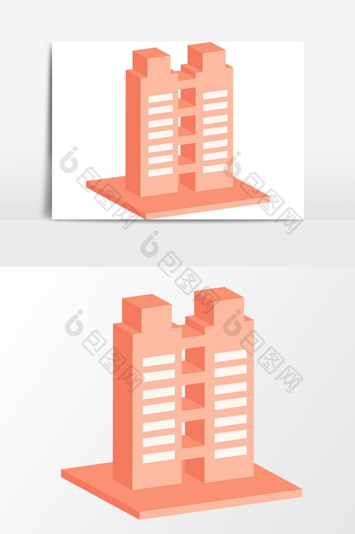 25d商务楼元素房子元素