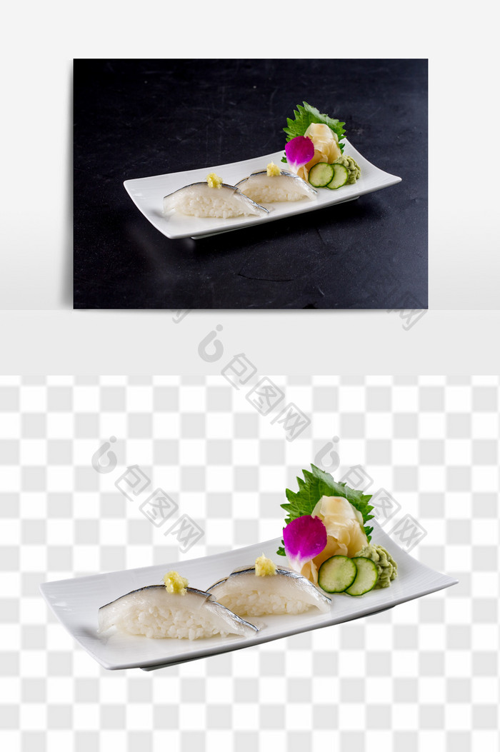 鱼片寿司日式料理元素