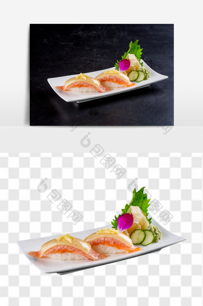 三文鱼寿司日式料理元素