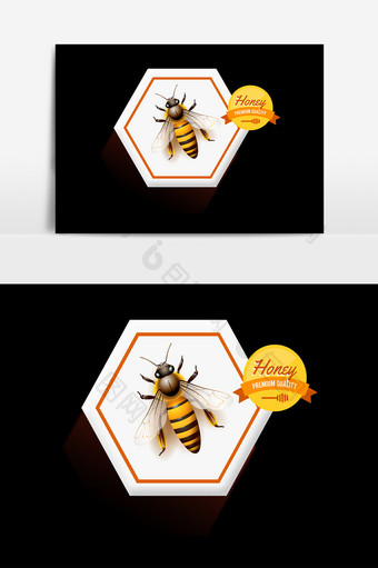 蜂蜜标签元素素材图片