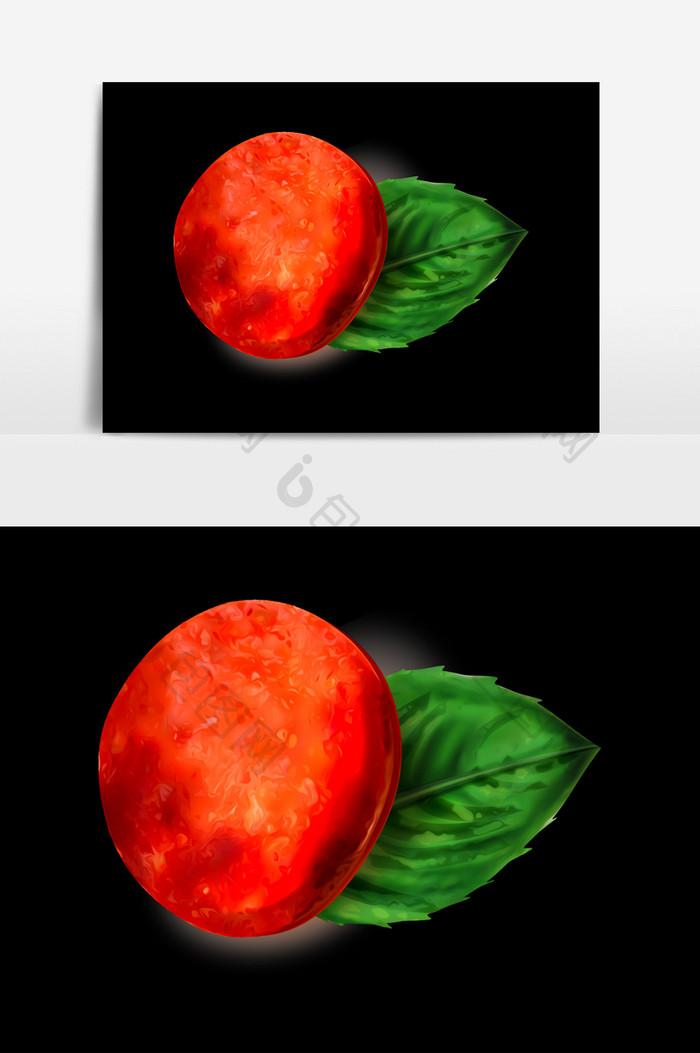 手绘红色西红柿元素素材