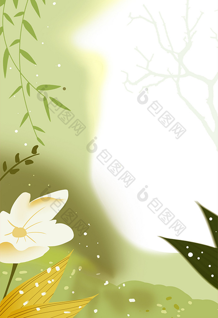 小清新水彩手绘花朵插画背景