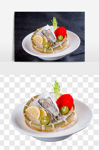 生蚝日式料理元素图片