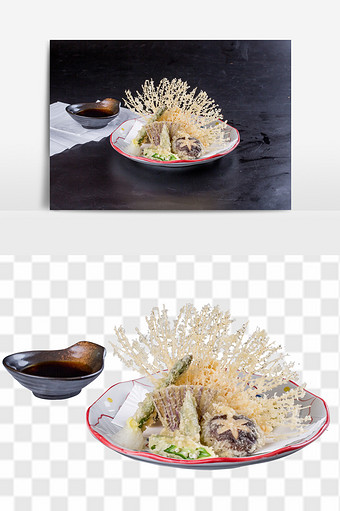冬菇杂什日式料理元素图片