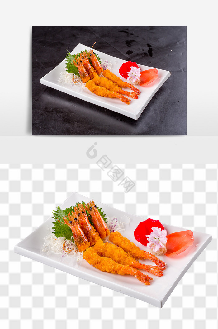 炸虾日式料理图片