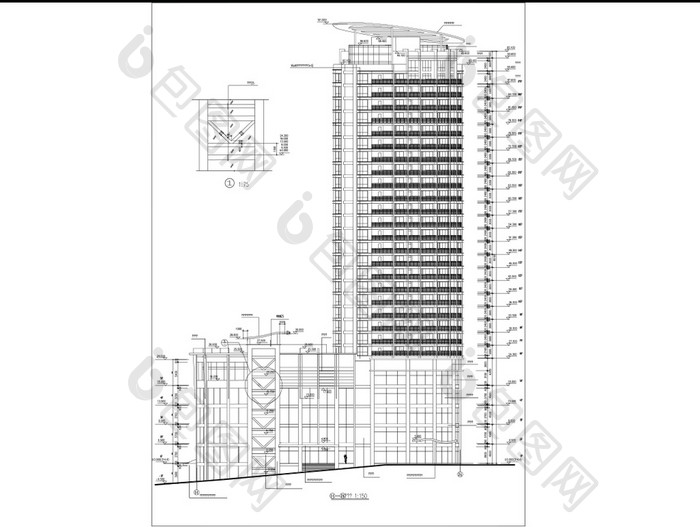 建筑施工图CAD大厦施工图