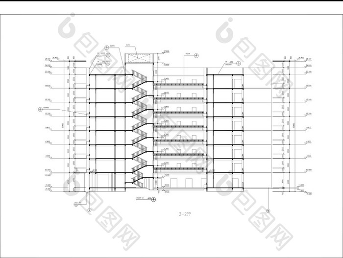 建筑施工图CAD集体宿舍楼施工图