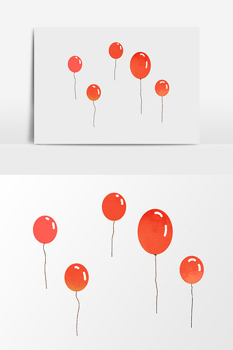卡通手绘红色气球素材图片