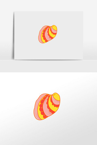 手绘插画元素彩色贝壳图片