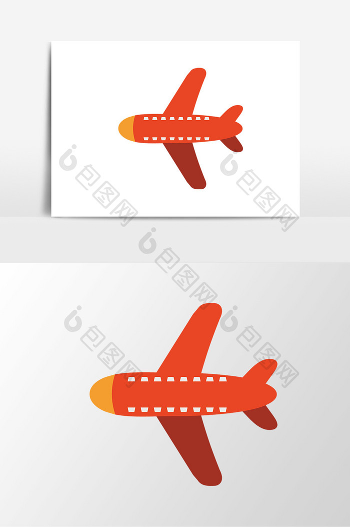 手绘红色玩具飞机元素