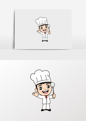 原创卡通厨师西餐点心烘焙师形像