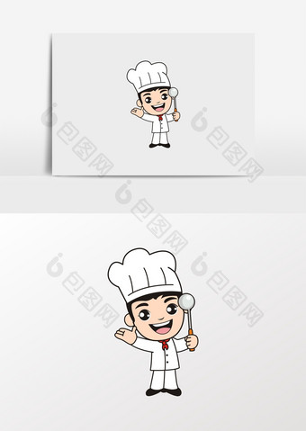 原创卡通厨师西餐点心烘焙师形像图片