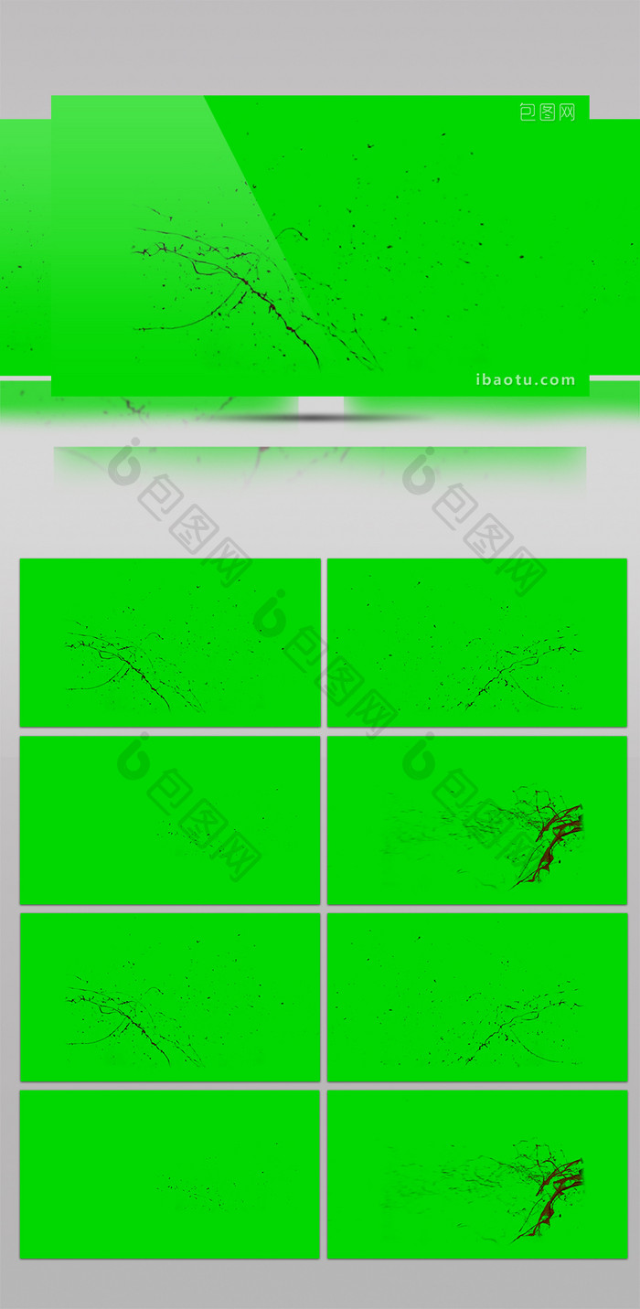 泼墨特效中国风绿屏抠像绿幕素材mp4格式 视频下载 包图网