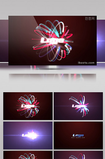 简约光效logo演绎ae模板图片下载