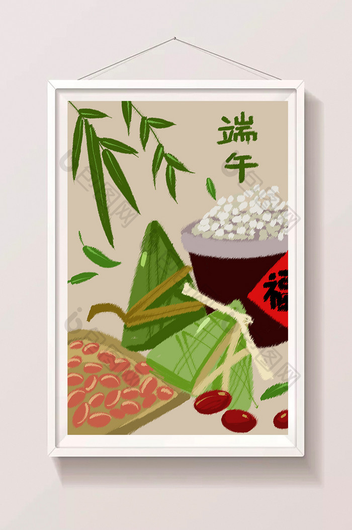 中国传统文手绘端午节节日主题插图