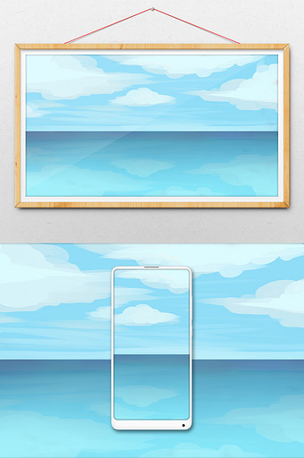 水彩天空装饰背景图图片