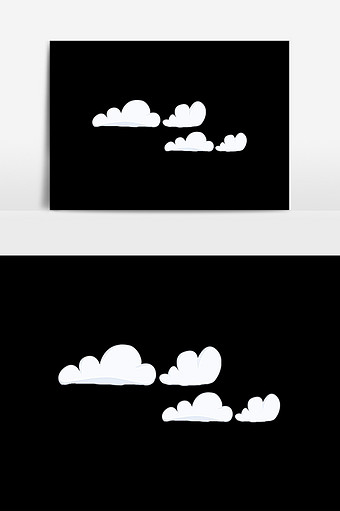 卡通白色云团元素素材图片