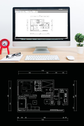 两室一厅CAD平面方案