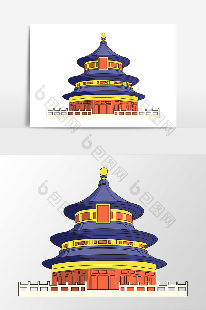 卡通手绘故宫素材元素