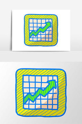 卡通手绘数据曲线图素材元素