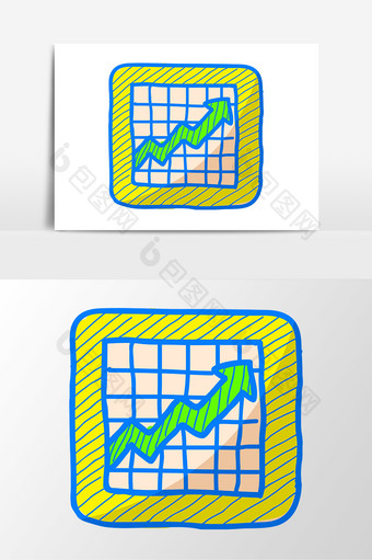 卡通手绘数据曲线图素材元素图片