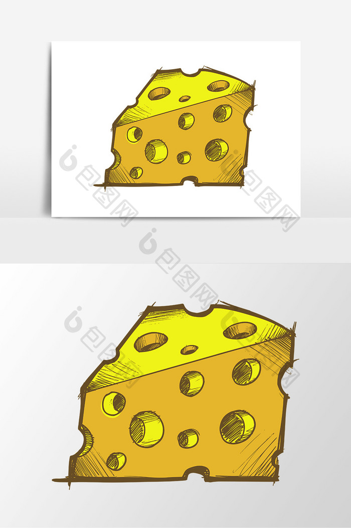 卡通手绘食物奶酪素材元素