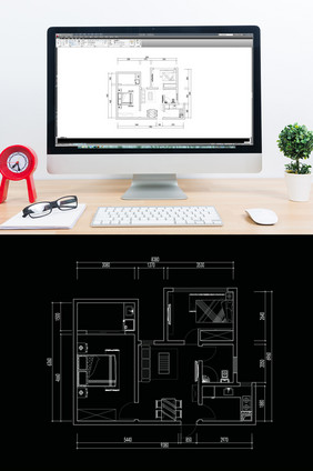 两室一厅高层户型CAD居室
