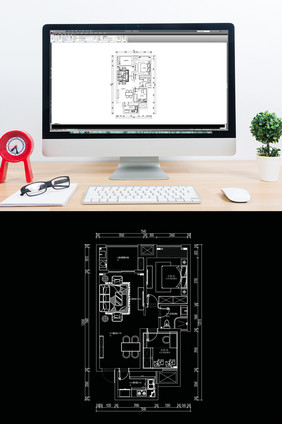 两室一厅户型CAD平面