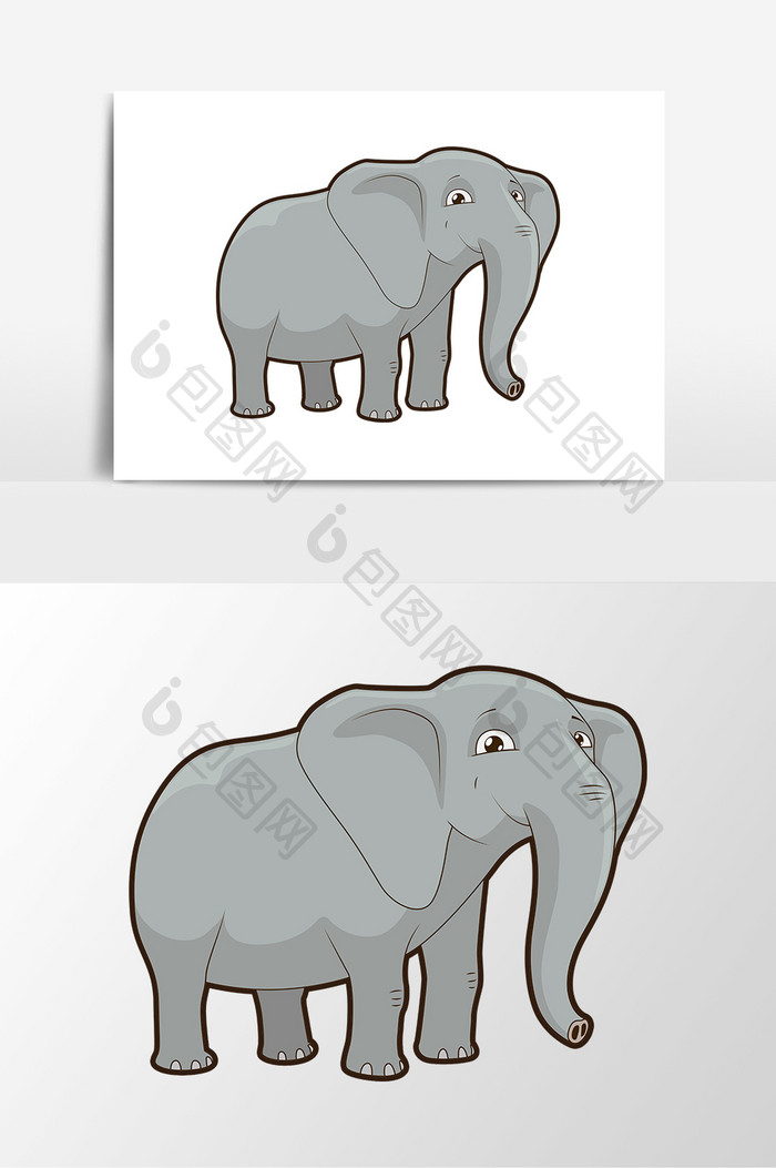 卡通手绘矢量动物大象素材元素