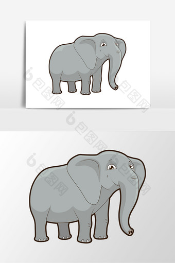 卡通手绘矢量动物大象素材元素图片