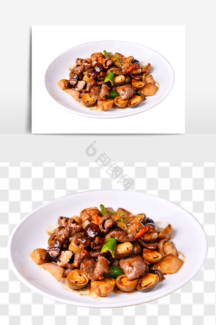 高清蚝油鲜冬菇炒牛肉菜式图片