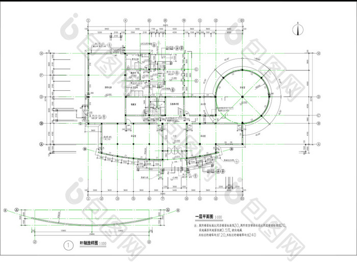 会所全套建筑CAD施工图