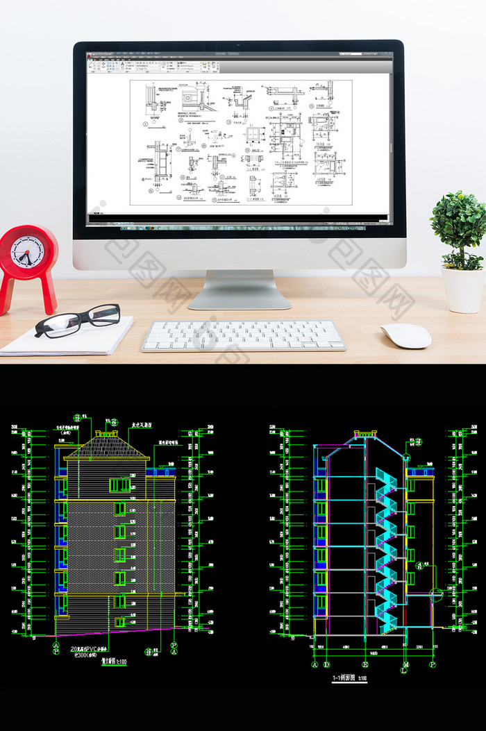 坡顶住宅楼建筑CAD施工图