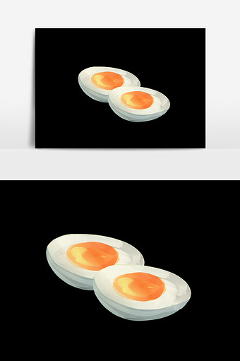 水彩手绘咸鸭蛋素材图片