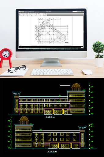 三层会所建筑CAD施工图图片