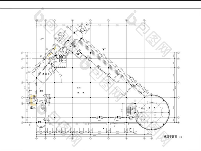 三层会所建筑CAD施工图