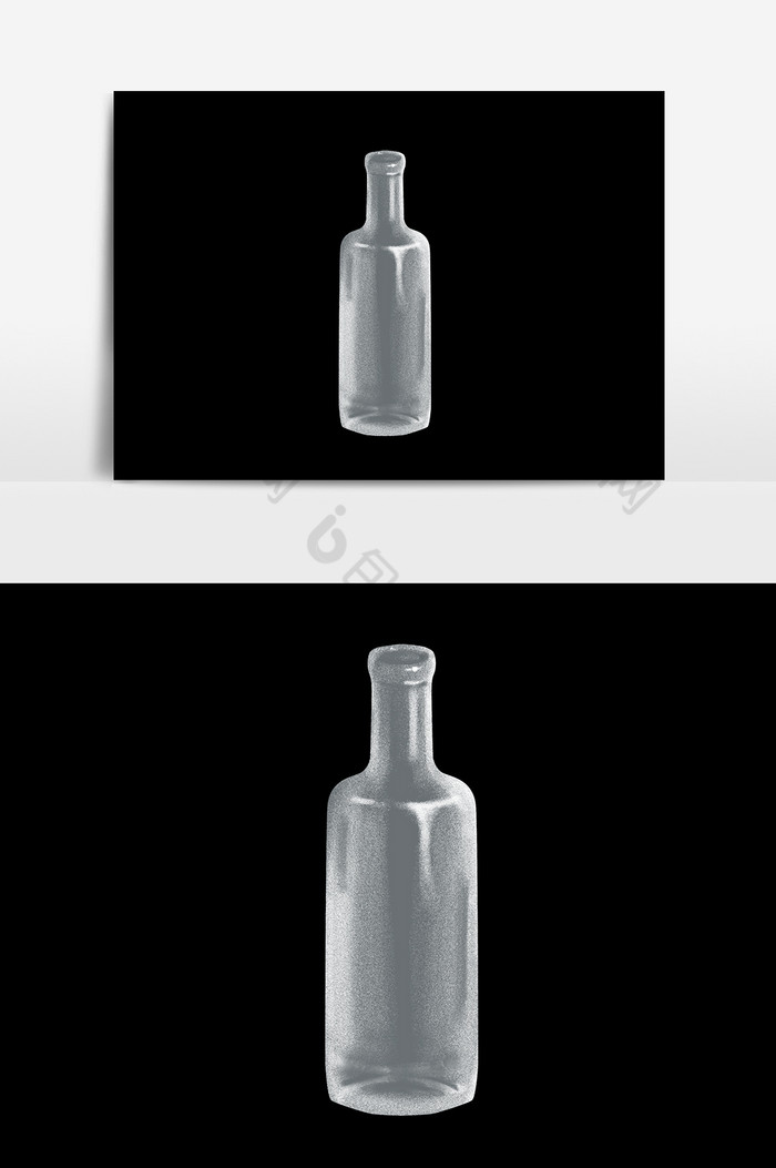 瓶子玻璃品水彩卡通玻璃瓶图片