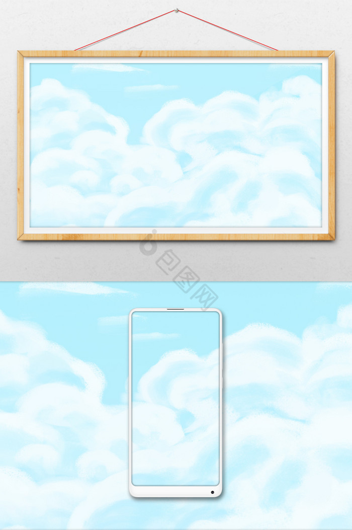 云层云朵插画图片