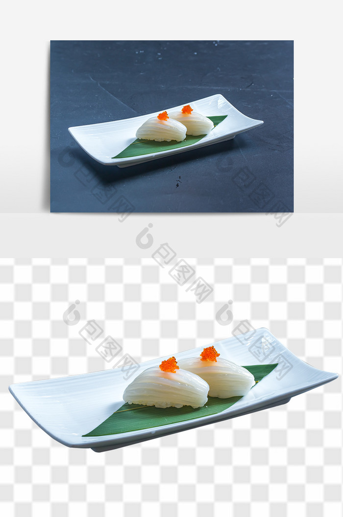 日式花鱼寿司料理元素